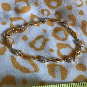 14kt/925. cz diamond bracelet